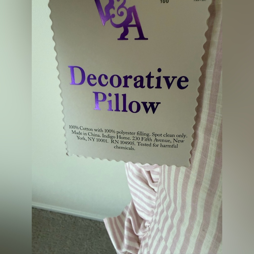 Viral I love you so matcha Pink Striped Ruffle Pillow - Picture 3 of 4
